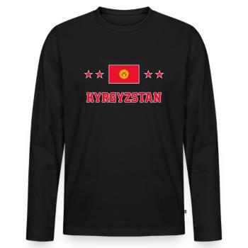 Kyrgyzstan - Men's Premium Organic Long Sleeve Shirt - black - Front - Nico (187cm)