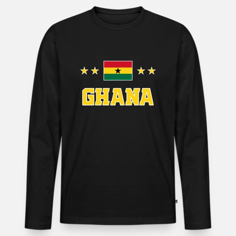Ghana - Männer Premium Bio Langarmshirt - Schwarz