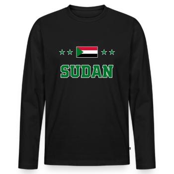 Sudan - Men's Premium Organic Long Sleeve Shirt - black - Front - Nico (187cm)
