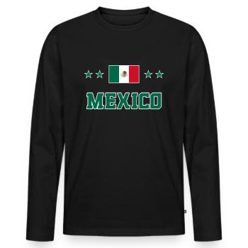 Mexique - T-shirt manches longues Premium bio Homme - noir - Devant - Nico (187cm)