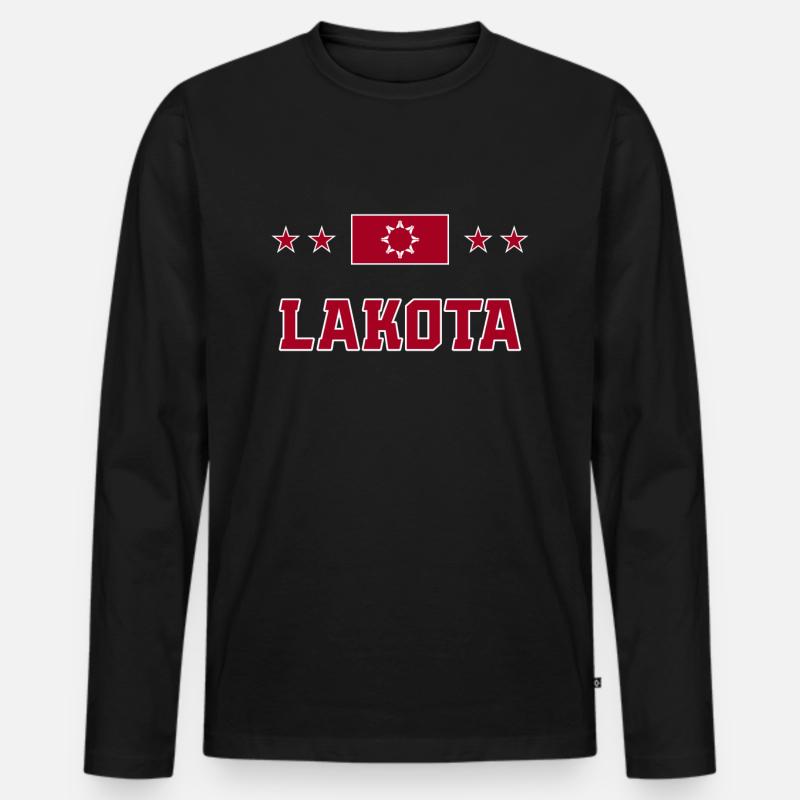 Lakota - Männer Premium Bio Langarmshirt - Schwarz