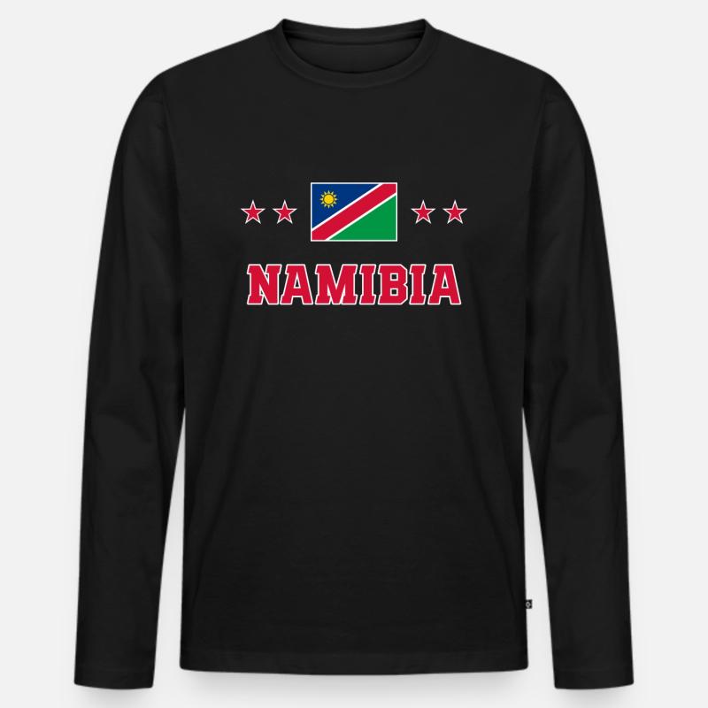 Namibia - Männer Premium Bio Langarmshirt - Schwarz