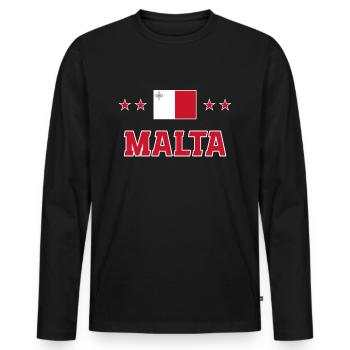 Malte - T-shirt manches longues Premium bio Homme - noir - Devant - Nico (187cm)