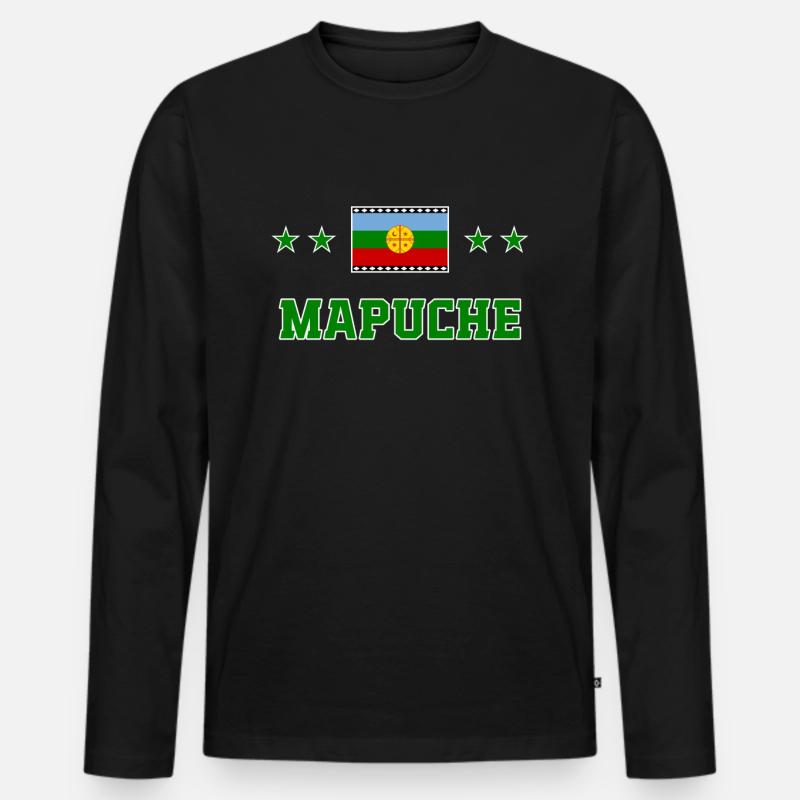Mapuche - Männer Premium Bio Langarmshirt - Schwarz