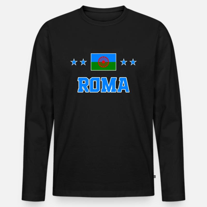 Roma - Männer Premium Bio Langarmshirt - Schwarz