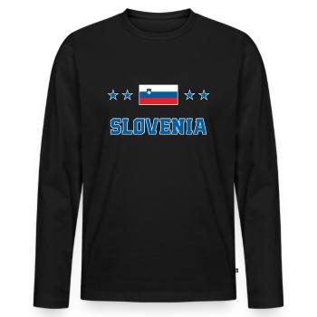 Slovenia - Men's Premium Organic Long Sleeve Shirt - black - Front - Nico (187cm)