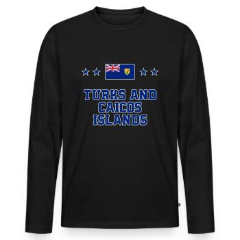 Turks and Caicos Islands - Men's Premium Organic Long Sleeve Shirt - black - Front - Nico (187cm)