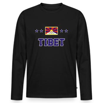 Tibet - Men's Premium Organic Long Sleeve Shirt - black - Front - Nico (187cm)