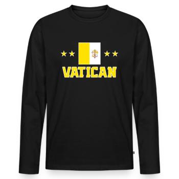 Vatican - Men's Premium Organic Long Sleeve Shirt - black - Front - Nico (187cm)