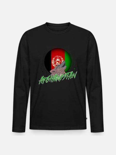 Afghanistan - Men's Premium Organic Long Sleeve Shirt - black