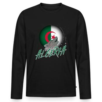 Algeria - Men's Premium Organic Long Sleeve Shirt - black - Front - Nico (187cm)