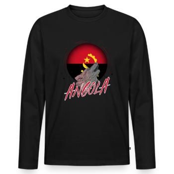 Angola - Men's Premium Organic Long Sleeve Shirt - black - Front - Nico (187cm)
