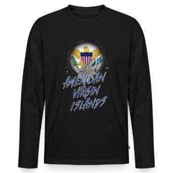 Îles Vierges américaines - T-shirt manches longues Premium bio Homme - noir - Devant - Nico (187cm)