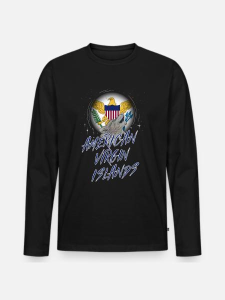 American Virgin Islands - Men's Premium Organic Long Sleeve Shirt - black