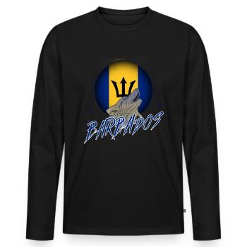 Barbade - T-shirt manches longues Premium bio Homme - noir - Devant - Nico (187cm)