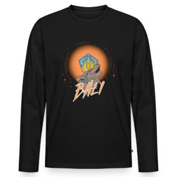 Bali - Männer Premium Bio Langarmshirt - Schwarz - Vorne - Nico (187cm)
