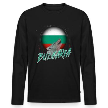 Bulgarie - T-shirt manches longues Premium bio Homme - noir - Devant - Nico (187cm)