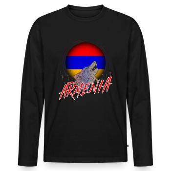 Armenia - Men's Premium Organic Long Sleeve Shirt - black - Front - Nico (187cm)