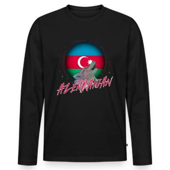 Azerbaïdjan - T-shirt manches longues Premium bio Homme - noir - Devant - Nico (187cm)