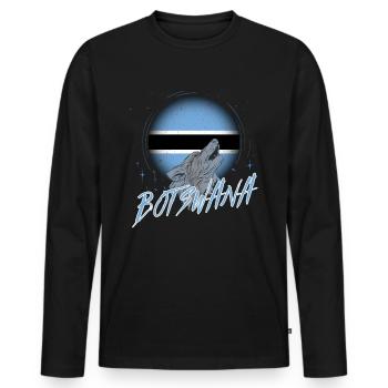 Botswana - Men's Premium Organic Long Sleeve Shirt - black - Front - Nico (187cm)