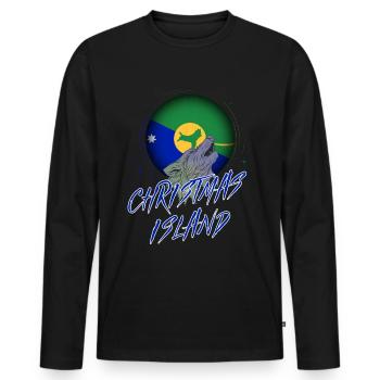Île Christmas - T-shirt manches longues Premium bio Homme - noir - Devant - Nico (187cm)