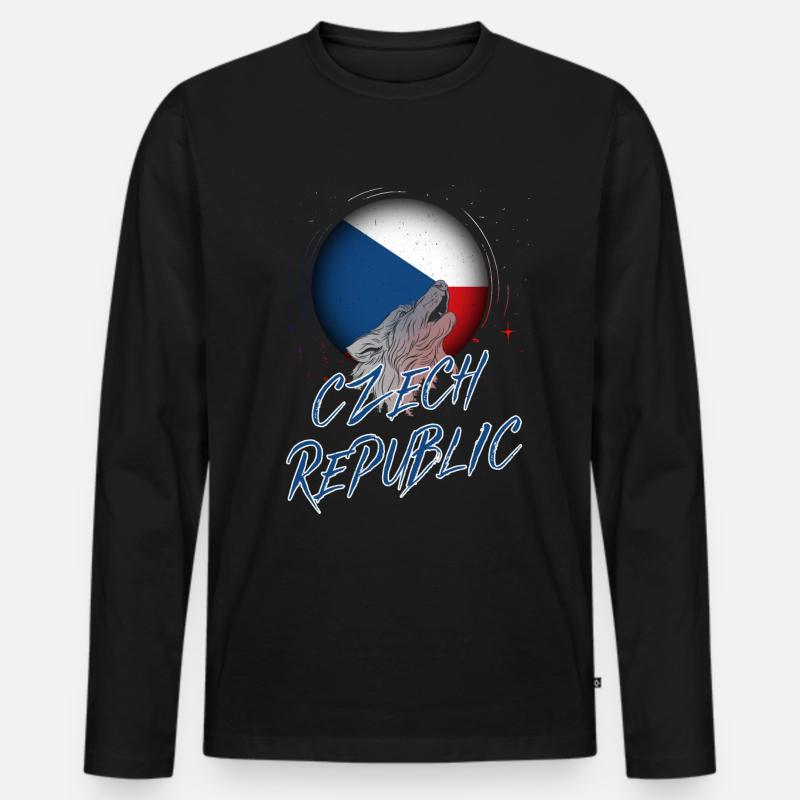 Tschechische Republik - Männer Premium Bio Langarmshirt - Schwarz