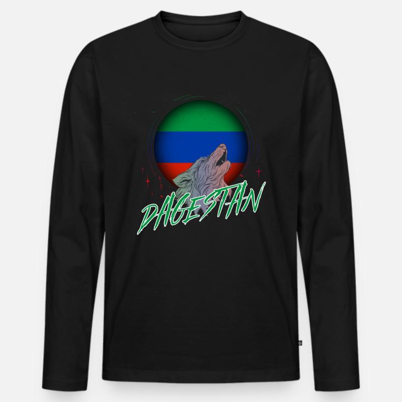 Dagestan - Männer Premium Bio Langarmshirt - Schwarz