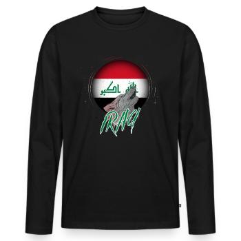 Irak - T-shirt manches longues Premium bio Homme - noir - Devant - Nico (187cm)