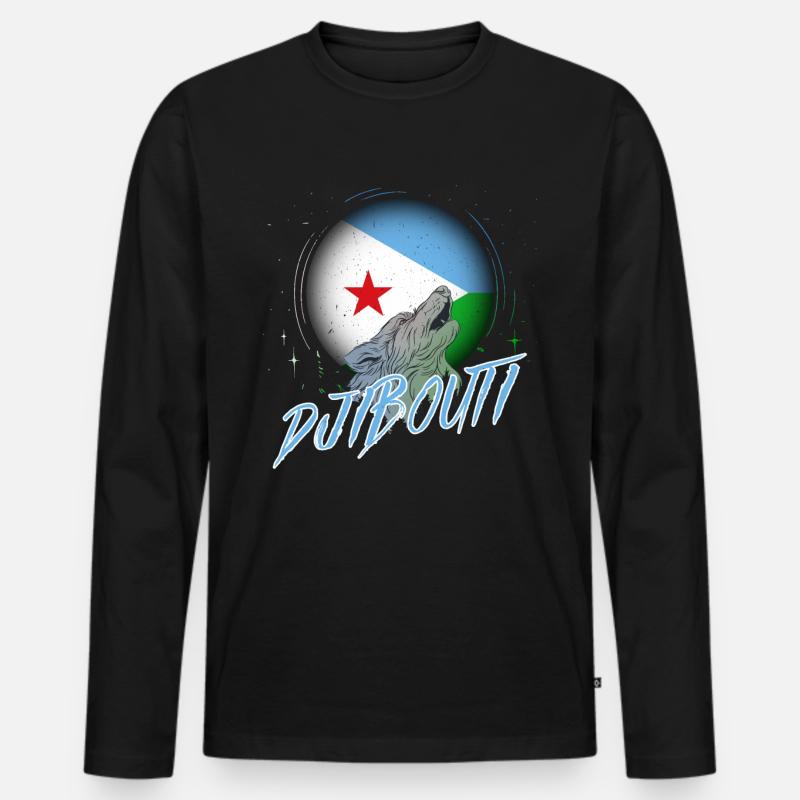 Dschibuti - Männer Premium Bio Langarmshirt - Schwarz