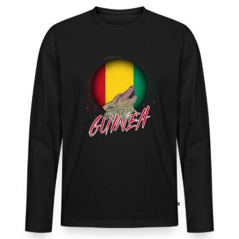 Guinea - Men's Premium Organic Long Sleeve Shirt - black - Front - Nico (187cm)