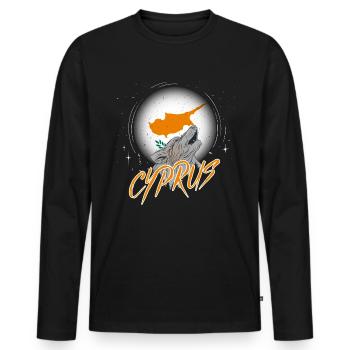 Zypern - Männer Premium Bio Langarmshirt - Schwarz - Vorne - Nico (187cm)