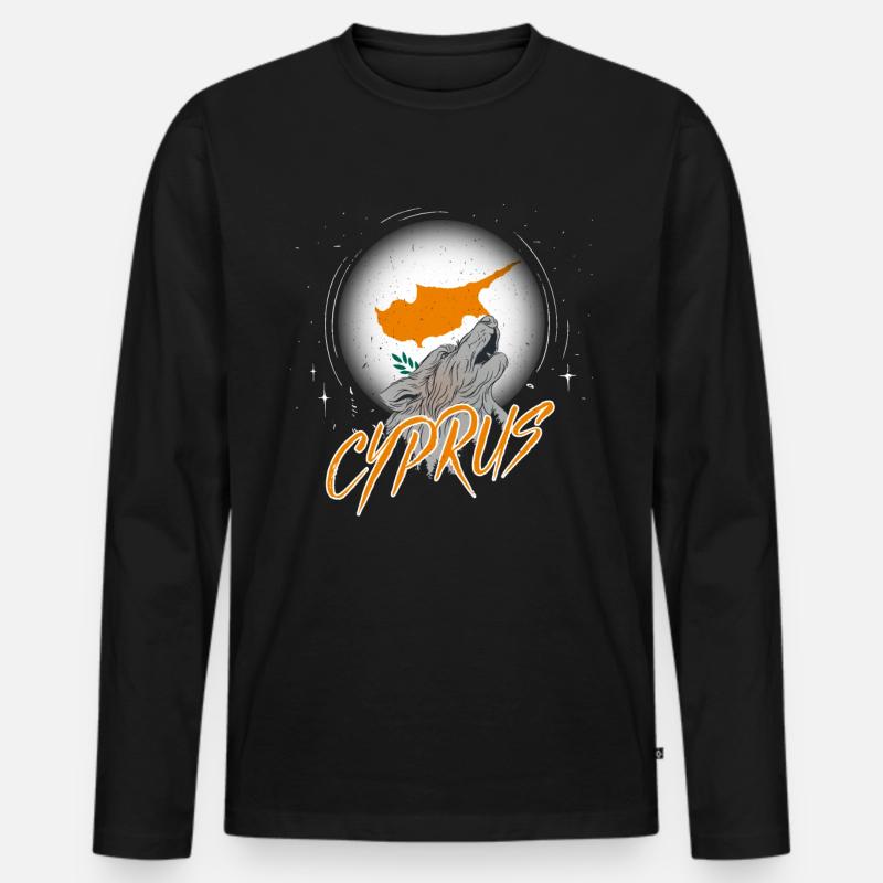 Zypern - Männer Premium Bio Langarmshirt - Schwarz