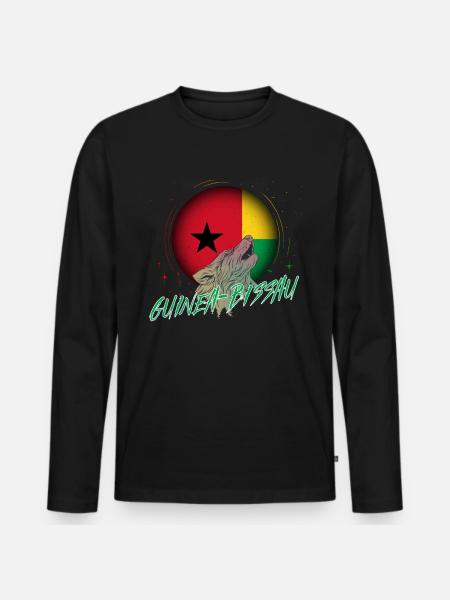 Guinea-Bissau - Männer Premium Bio Langarmshirt - Schwarz