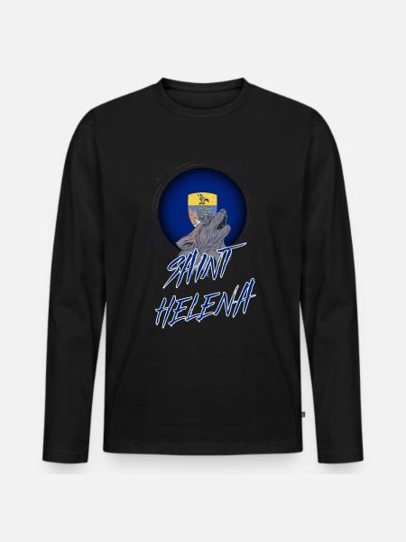 Saint Helena - Men's Premium Organic Long Sleeve Shirt - black