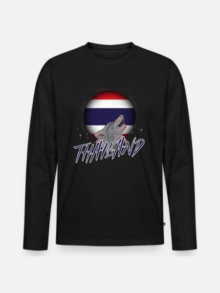 Thailand - Men's Premium Organic Long Sleeve Shirt - black