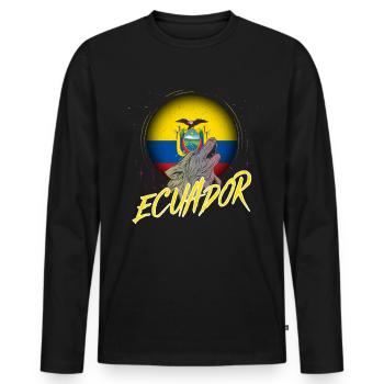 Ecuador - Men's Premium Organic Long Sleeve Shirt - black - Front - Nico (187cm)