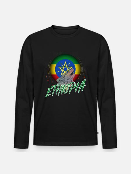 Ethiopia - Men's Premium Organic Long Sleeve Shirt - black