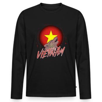 Vietnam - Men's Premium Organic Long Sleeve Shirt - black - Front - Nico (187cm)