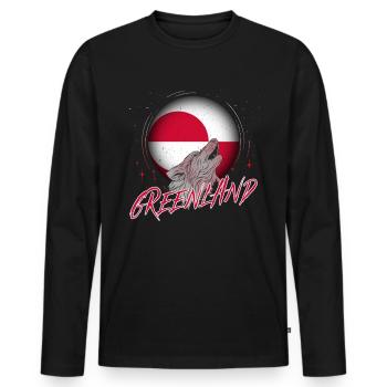 Greenland - Men's Premium Organic Long Sleeve Shirt - black - Front - Nico (187cm)