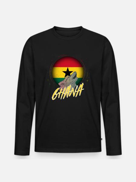 Ghana - Men's Premium Organic Long Sleeve Shirt - black