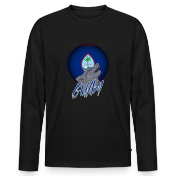Guam - Männer Premium Bio Langarmshirt - Schwarz - Vorne - Nico (187cm)