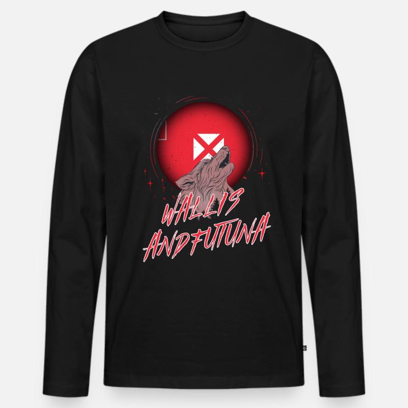 Wallis und Futuna - Männer Premium Bio Langarmshirt - Schwarz