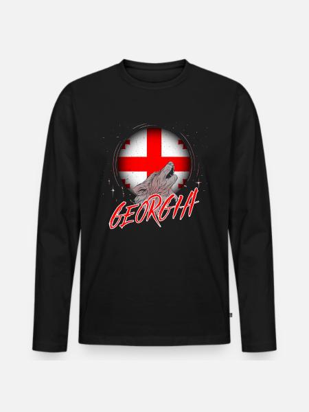 Georgia - Men's Premium Organic Long Sleeve Shirt - black