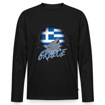 Greece - Men's Premium Organic Long Sleeve Shirt - black - Front - Nico (187cm)