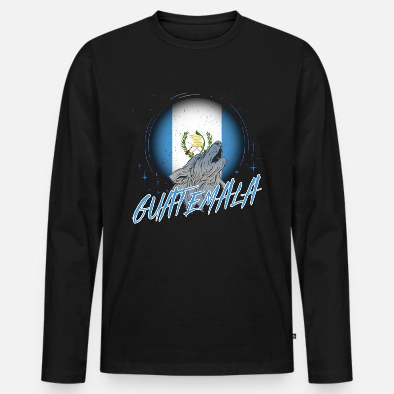 Guatemala - Männer Premium Bio Langarmshirt - Schwarz