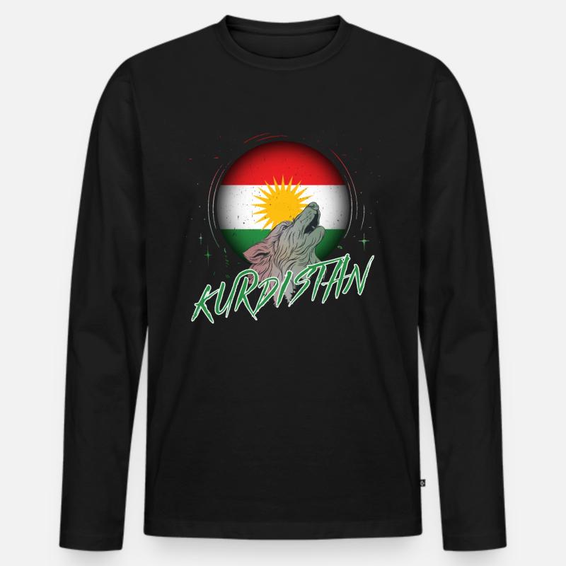 Kurdistan - Männer Premium Bio Langarmshirt - Schwarz