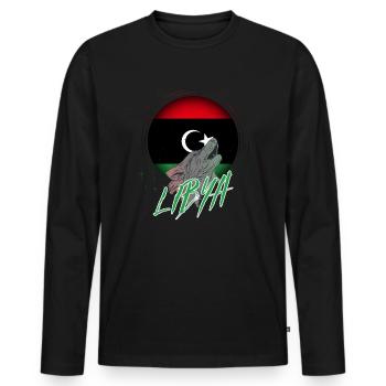 Libyen - Männer Premium Bio Langarmshirt - Schwarz - Vorne - Nico (187cm)
