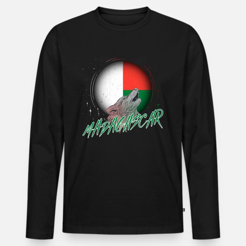 Madagaskar - Männer Premium Bio Langarmshirt - Schwarz