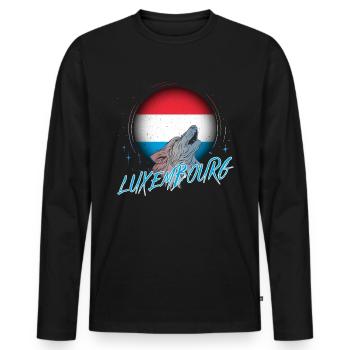 Luxembourg - Men's Premium Organic Long Sleeve Shirt - black - Front - Nico (187cm)