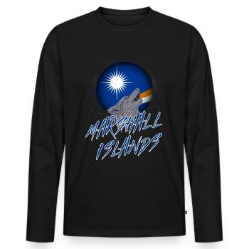 Marshall (Îles) - T-shirt manches longues Premium bio Homme - noir - Devant - Nico (187cm)